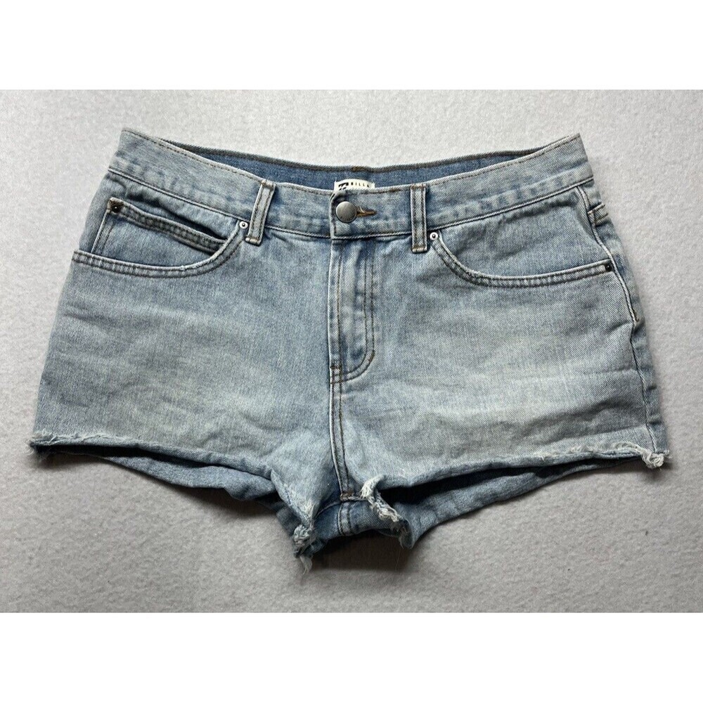 Billabong Women's Denim Short Light Wash 2” Inseam Size 29 Cut Off Distressed